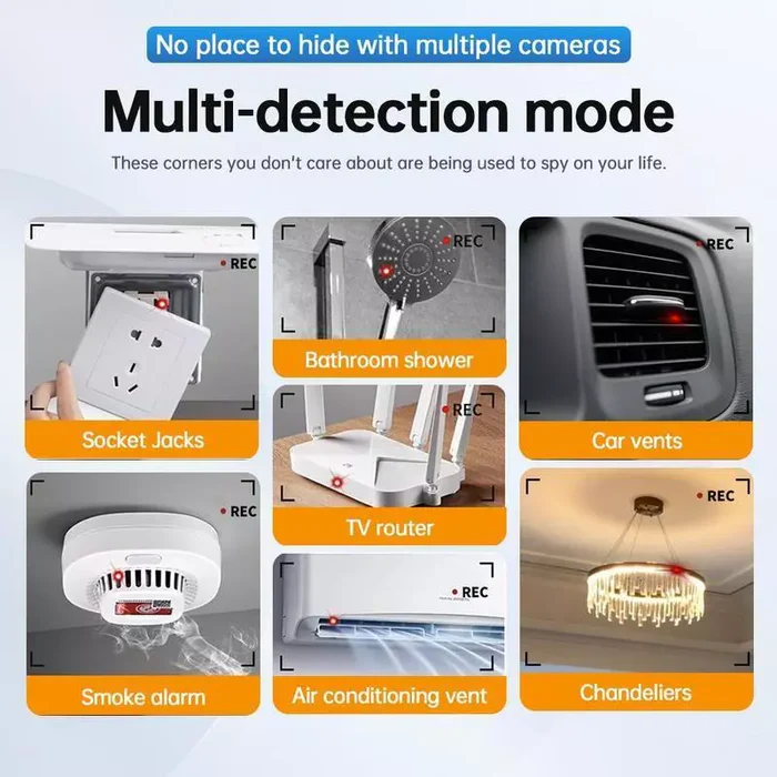Hidden Camera & GPS Detector Adjustable Sensitivity 25-Hour Battery