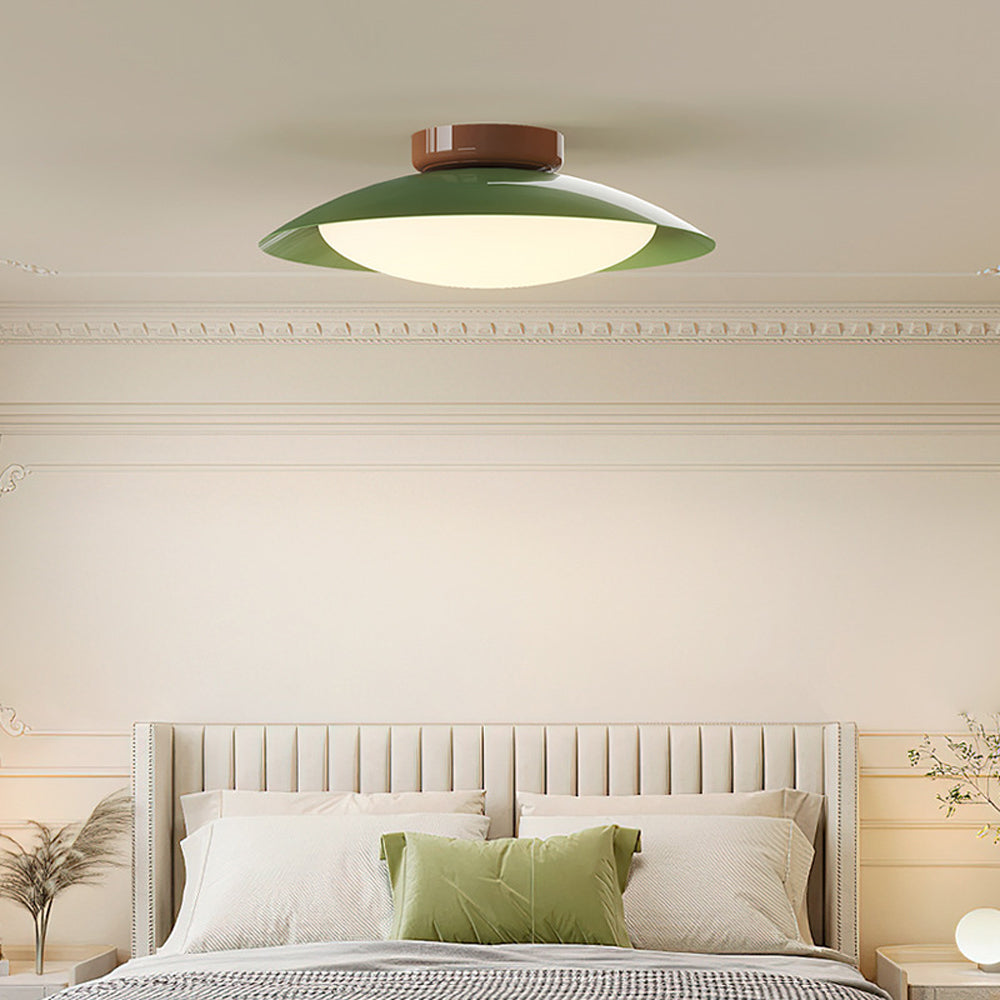 High-CRI Mid-Century Integrated LED Flush Mount Ceiling Light