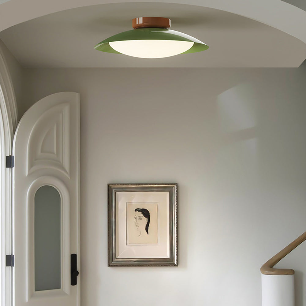 High-CRI Mid-Century Integrated LED Flush Mount Ceiling Light