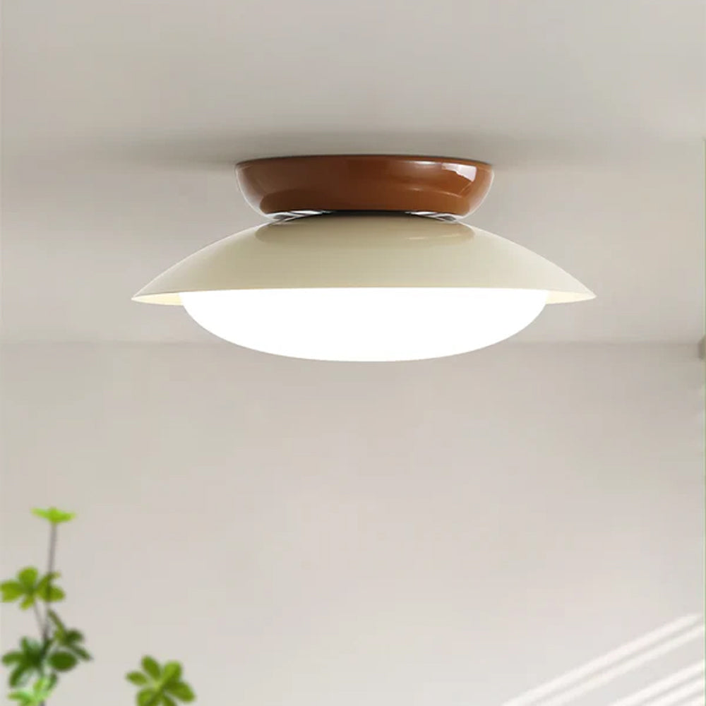 High-CRI Mid-Century Integrated LED Flush Mount Ceiling Light