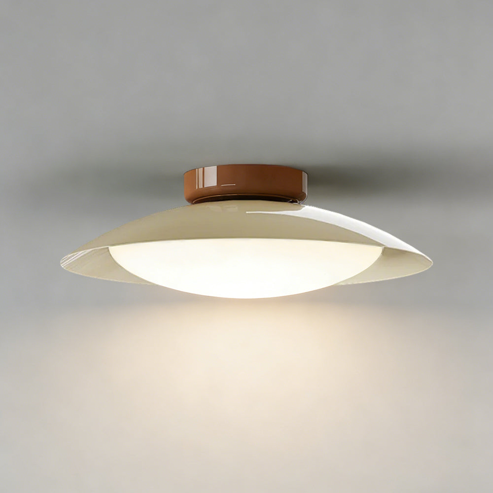 High-CRI Mid-Century Integrated LED Flush Mount Ceiling Light