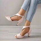 High-Heel Pumps Orthopedic Cushioned Insole Closed-Toe Moderate Heel
