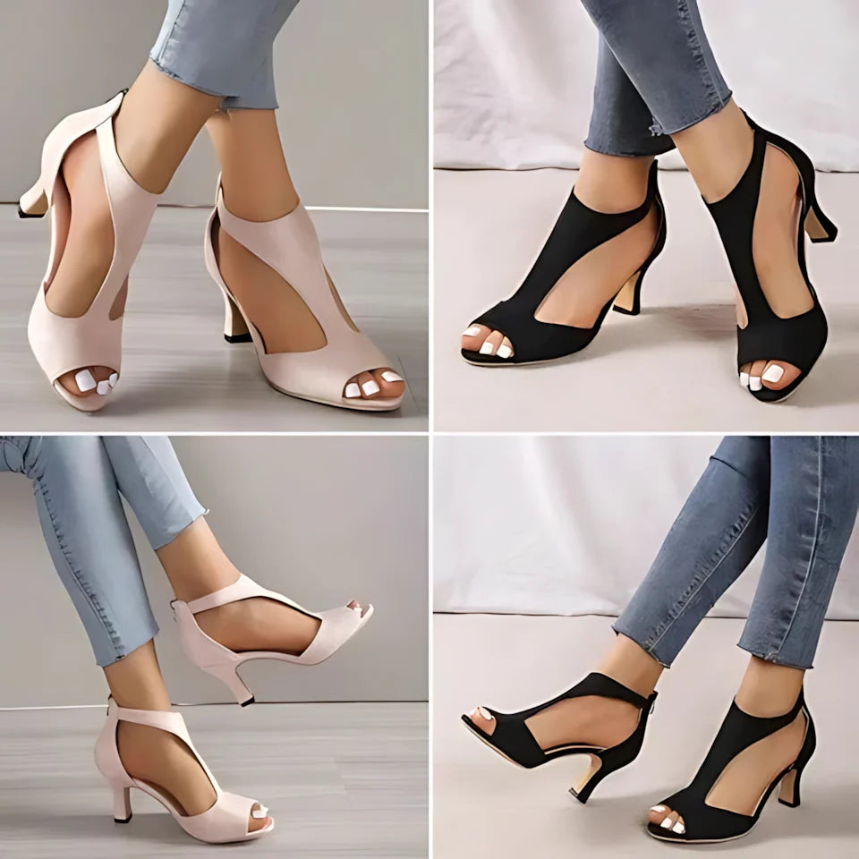 High-Heel Pumps Orthopedic Cushioned Insole Closed-Toe Moderate Heel