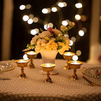 High-Polished Copper-Tone Steel Pedestal Candle Holder (Two Sizes)