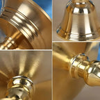 High-Polished Copper-Tone Steel Pedestal Candle Holder (Two Sizes)