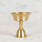 High-Polished Copper-Tone Steel Pedestal Candle Holder (Two Sizes)