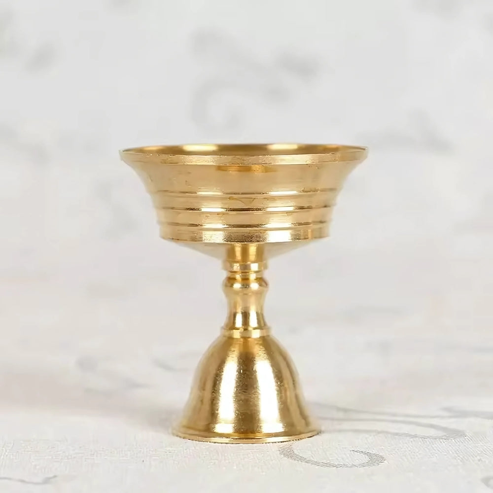 High-Polished Copper-Tone Steel Pedestal Candle Holder (Two Sizes)