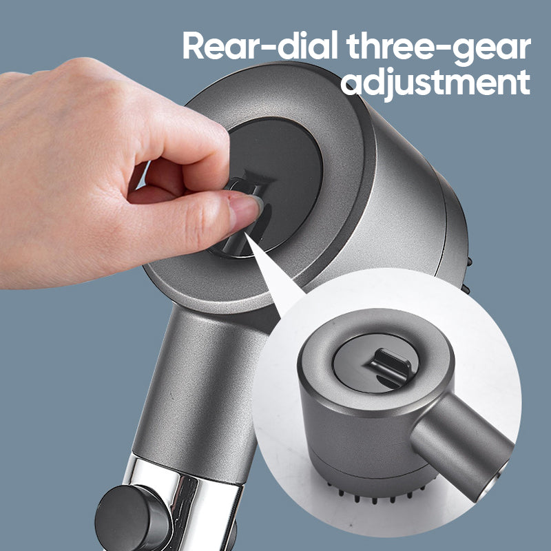 High-Pressure Single-Button Handheld Shower Head (No-Drill Mount)