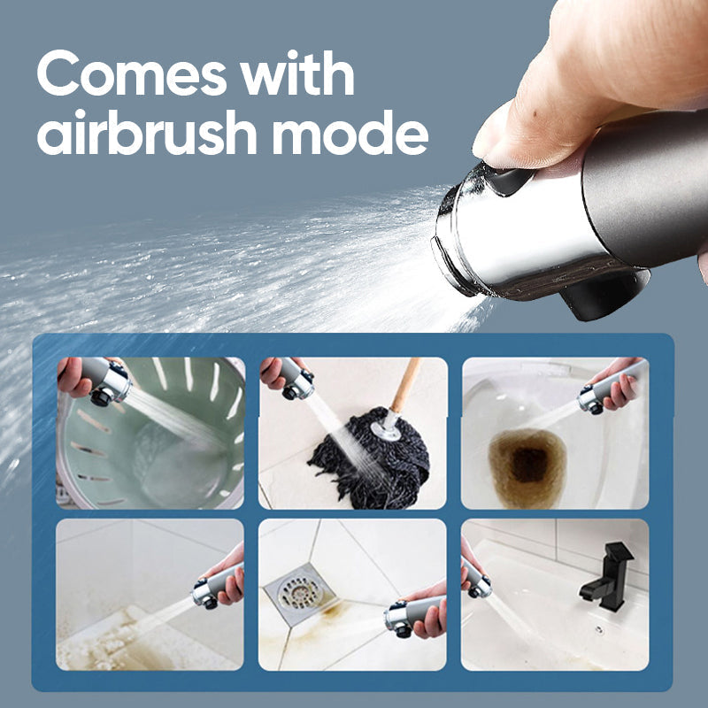 High-Pressure Single-Button Handheld Shower Head (No-Drill Mount)