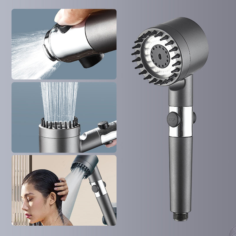 High-Pressure Single-Button Handheld Shower Head (No-Drill Mount)
