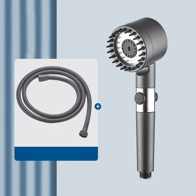 High-Pressure Single-Button Handheld Shower Head (No-Drill Mount)