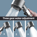 High-Pressure Single-Button Handheld Shower Head (No-Drill Mount)