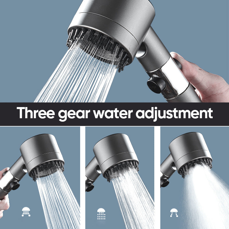 High-Pressure Single-Button Handheld Shower Head (No-Drill Mount)