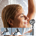 High-Pressure Single-Button Handheld Shower Head (No-Drill Mount)