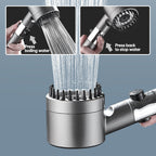 High-Pressure Single-Button Handheld Shower Head (No-Drill Mount)