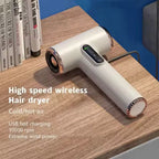 High-Speed Cordless USB-Rechargeable Hair Dryer