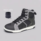 High-Top Sneakers Microfiber Leather Breathable Mesh Non-Slip Rubber Outsole