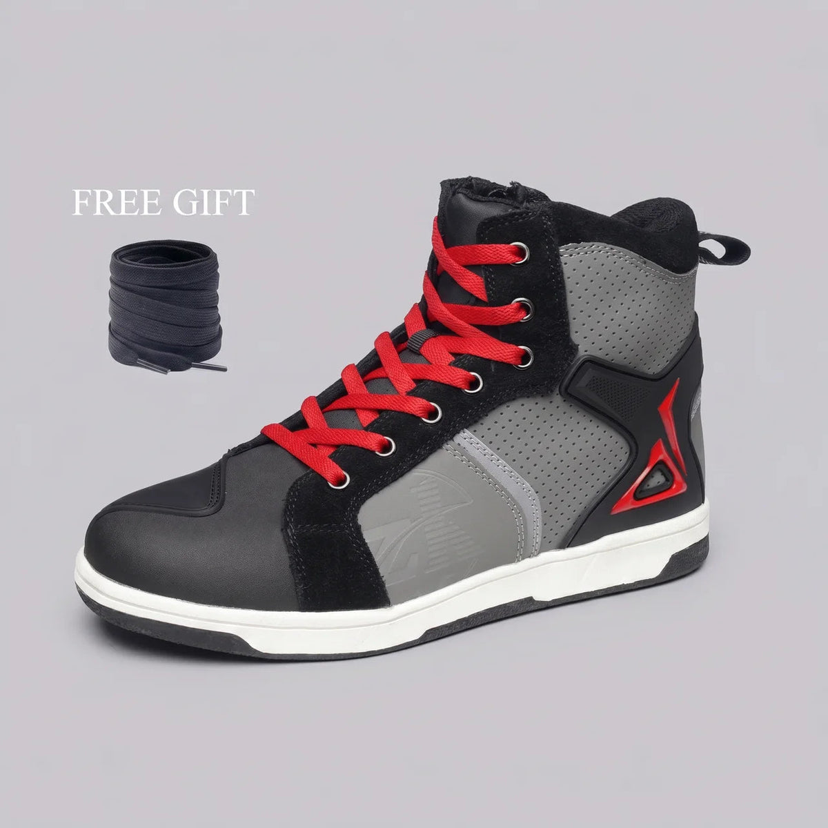 High-Top Sneakers Microfiber Leather Breathable Mesh Non-Slip Rubber Outsole