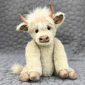 Highland Cow Figurine Handcrafted Floral Crown