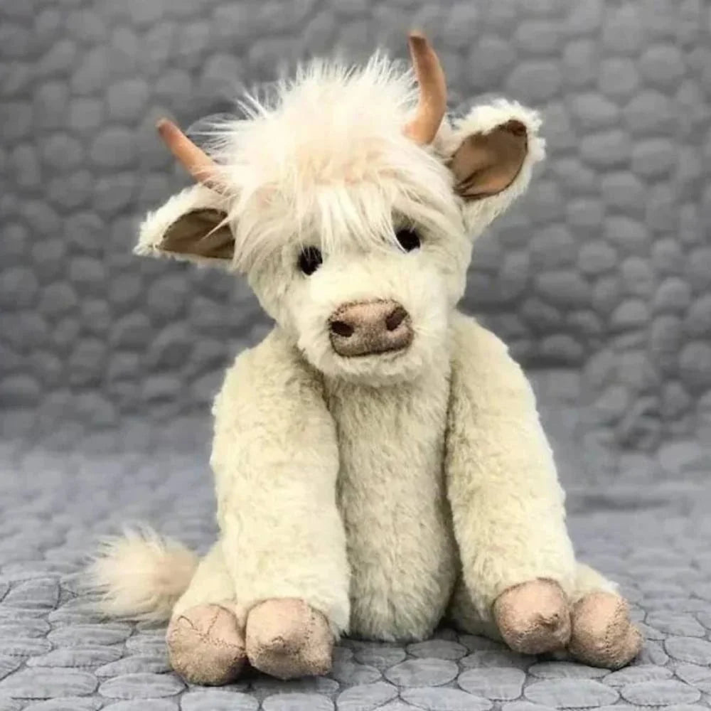 Highland Cow Figurine Handcrafted Floral Crown