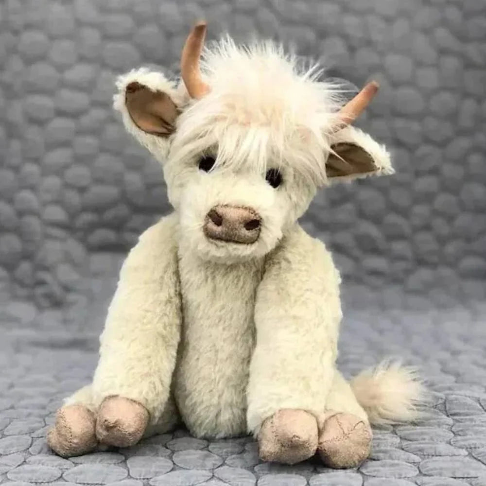 Highland Cow Figurine Handcrafted Floral Crown