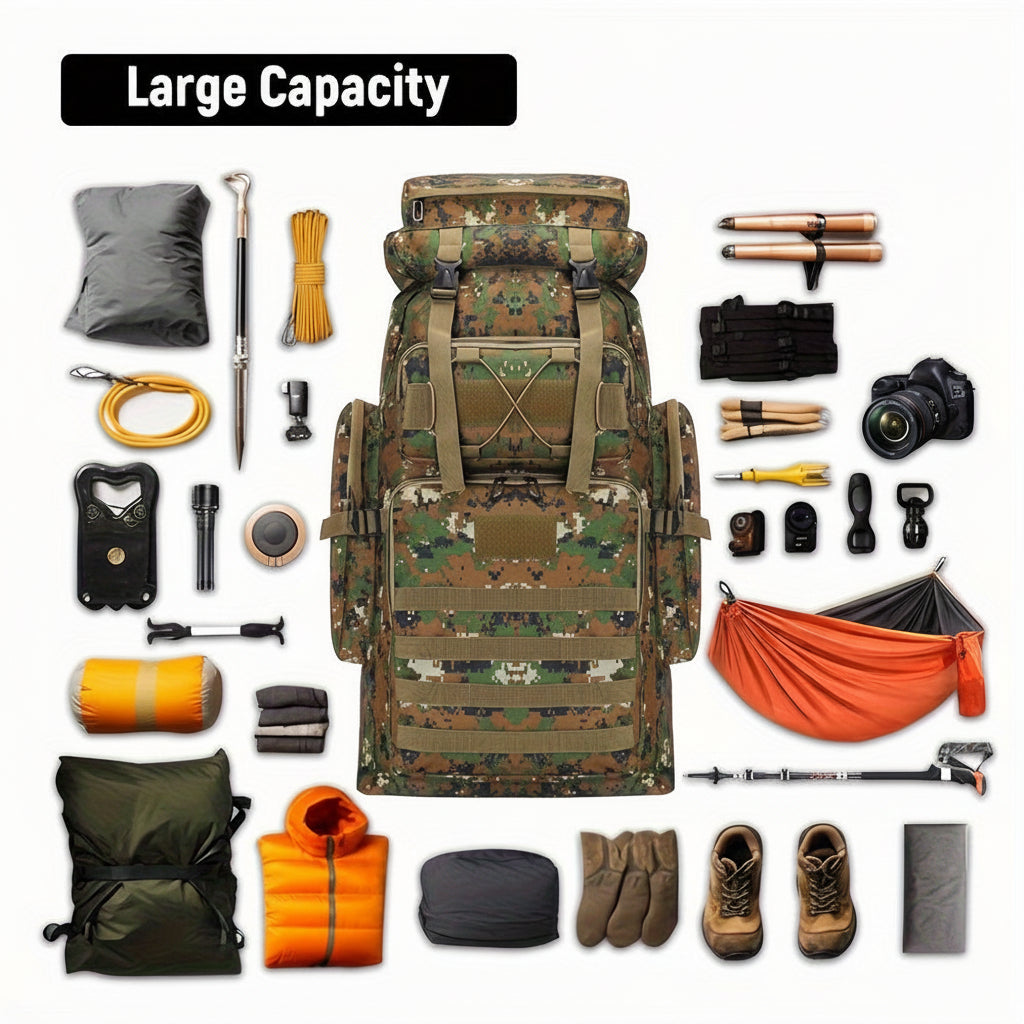 Hiking Backpack 40L Capacity Padded Straps & Durable Fabric
