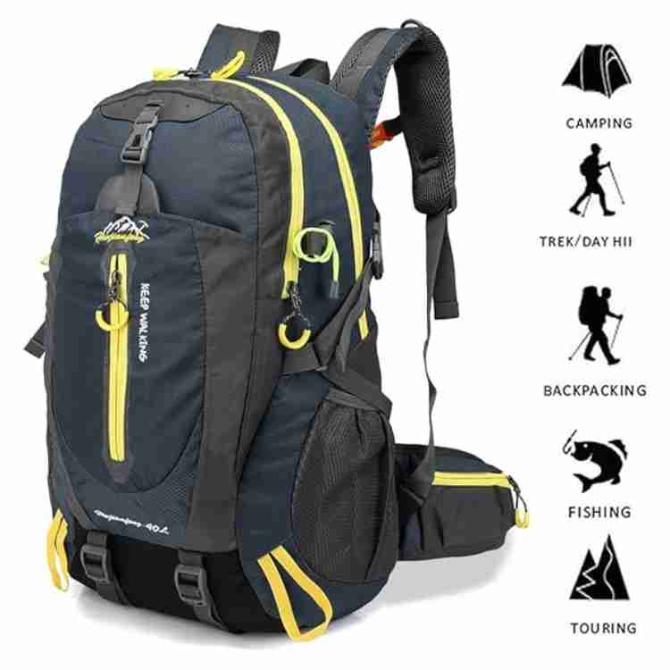 Hiking Backpack 40L Waterproof Lightweight Padded Back & Adjustable Straps