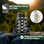 Hiking Backpack 50L Breathable Back Support & Shoe Compartment