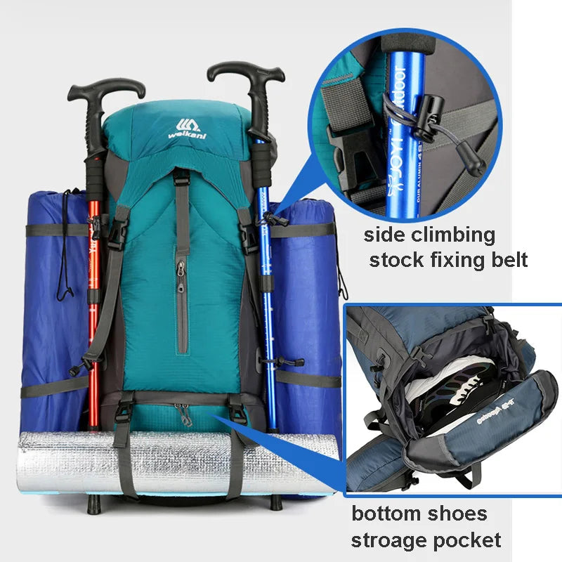 Hiking Backpack 70L Waterproof Rain Cover