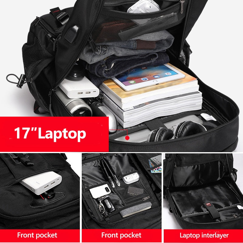 Hiking Backpack Large Capacity Water-Resistant Padded Back Panel