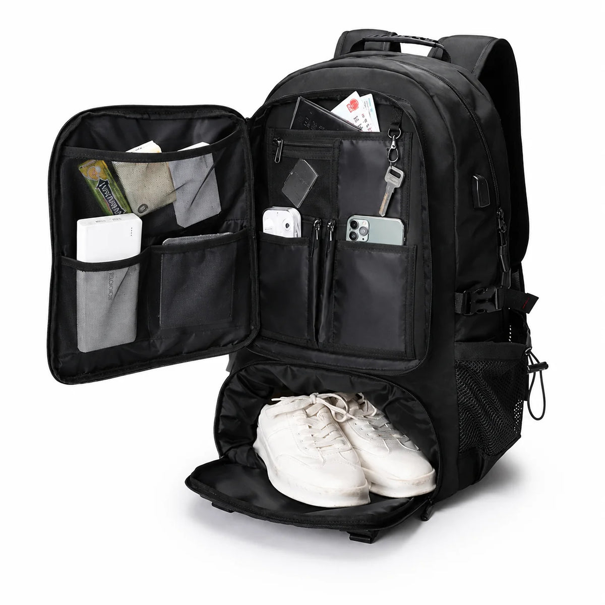 Hiking Backpack Water-Resistant Padded Back & Waist Belt
