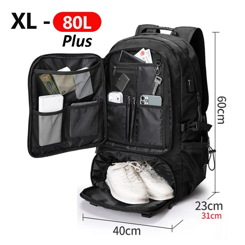 Hiking Backpack Water-Resistant Padded Back & Waist Belt