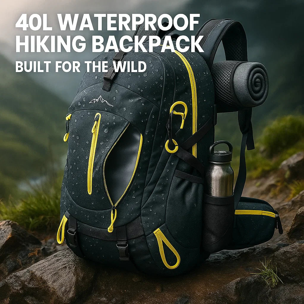 Hiking Backpack Waterproof Ergonomic & Breathable 40L Capacity