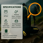 Hiking Backpack Waterproof Ergonomic & Breathable 40L Capacity