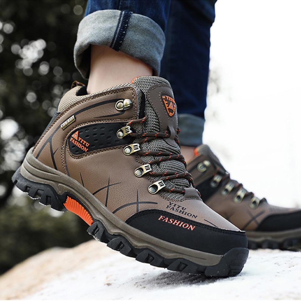 Hiking Boots Waterproof & Fleece-Lined Non-Slip Rubber Sole
