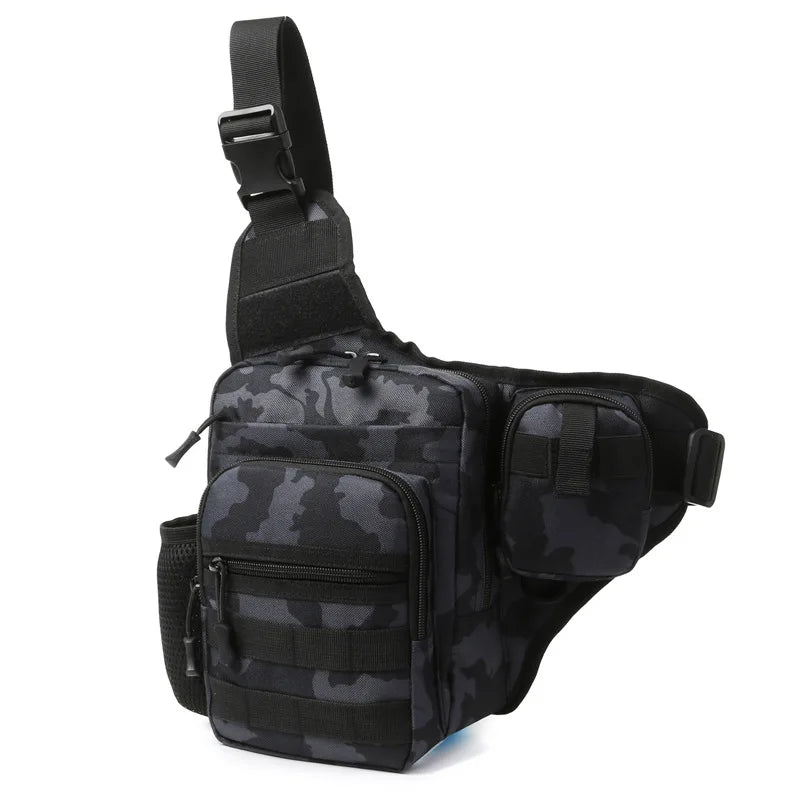 Hiking Chest Bag Water-Resistant 600D Oxford MOLLE & Mesh