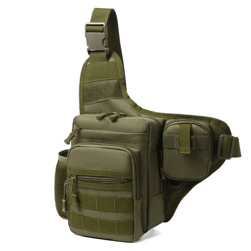 Hiking Chest Bag Water-Resistant 600D Oxford MOLLE & Mesh