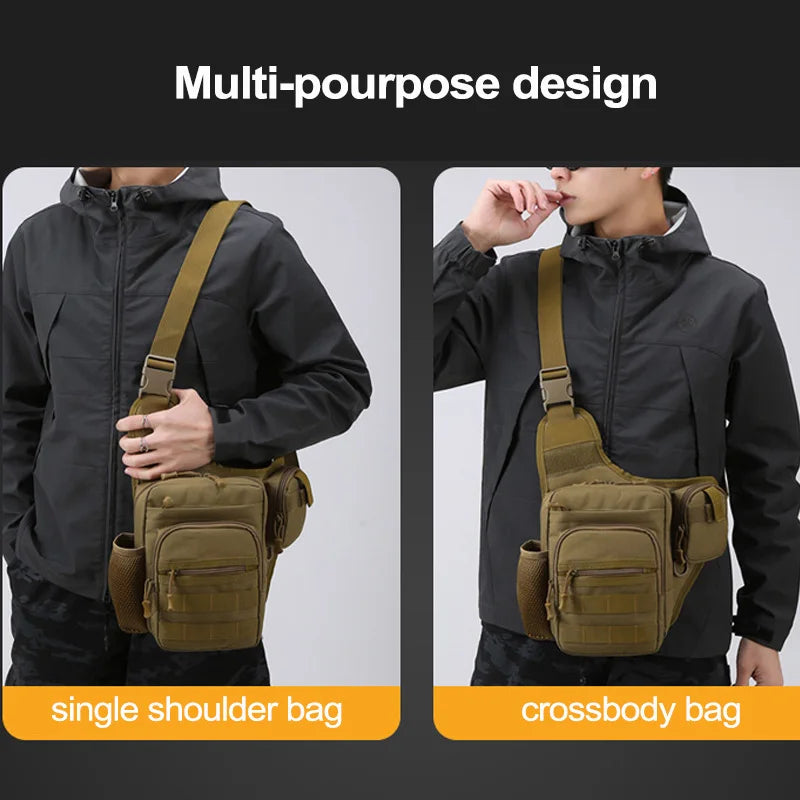 Hiking Chest Bag Water-Resistant 600D Oxford MOLLE & Mesh