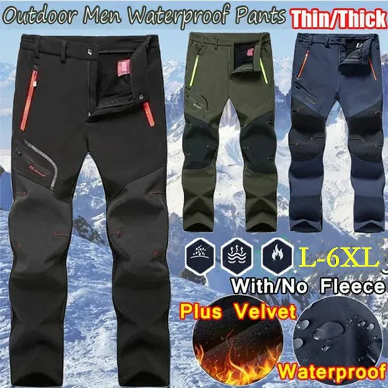 Hiking Pants Softshell Waterproof & Windproof Warm Lined