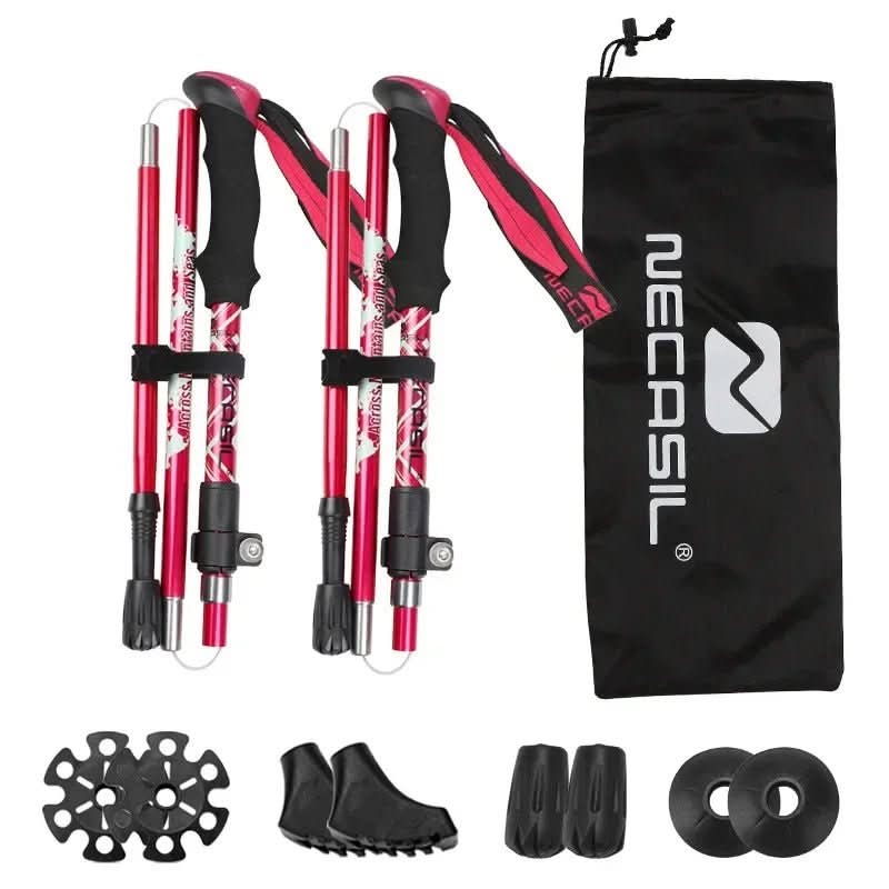Hiking Poles Collapsible Lightweight Aluminum Adjustable Length