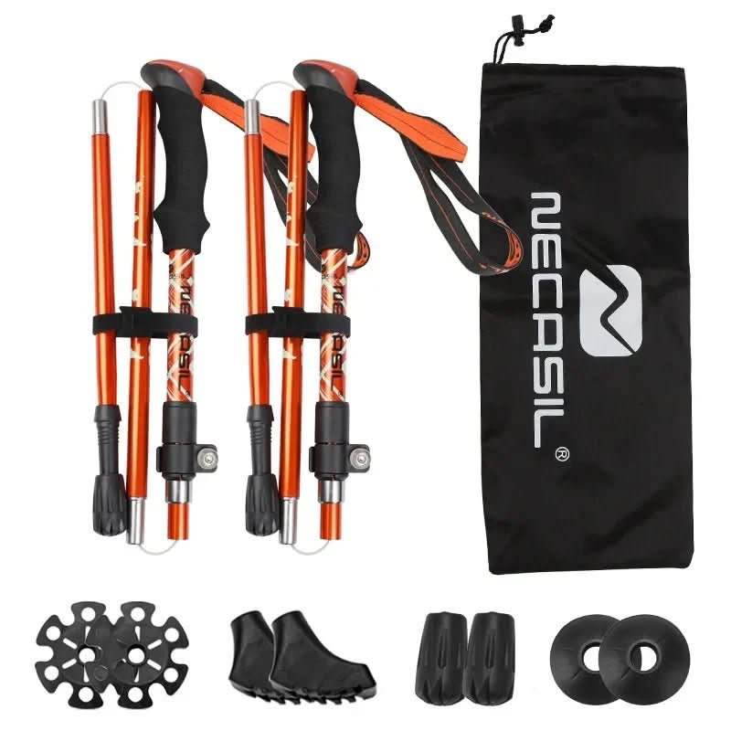 Hiking Poles Collapsible Lightweight Aluminum Adjustable Length