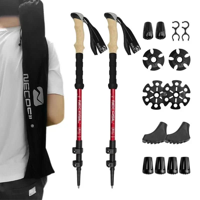Hiking Poles Collapsible Lightweight Aluminum Adjustable Length