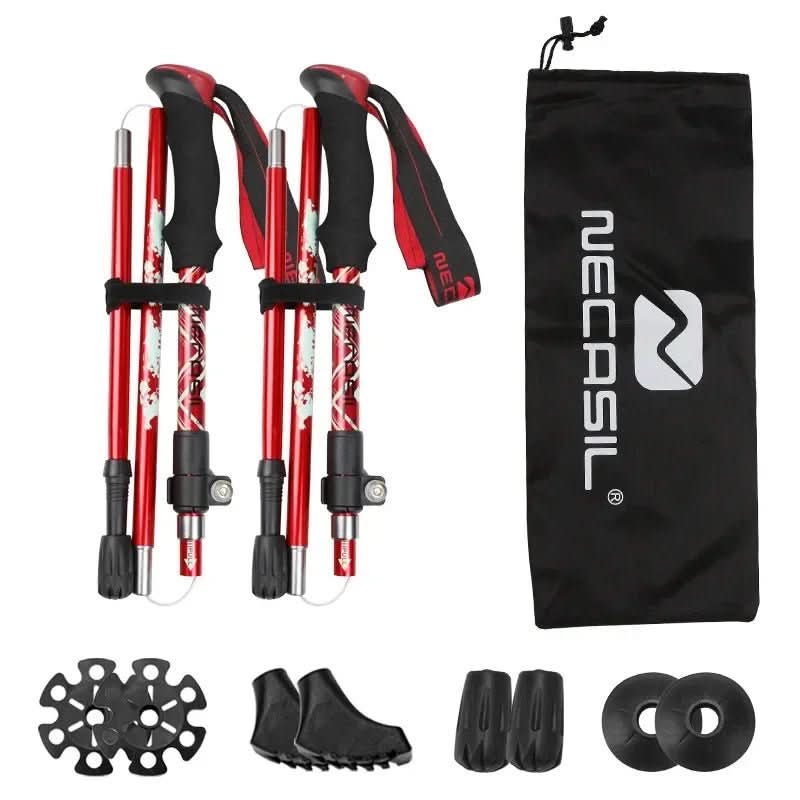 Hiking Poles Collapsible Lightweight Aluminum Adjustable Length