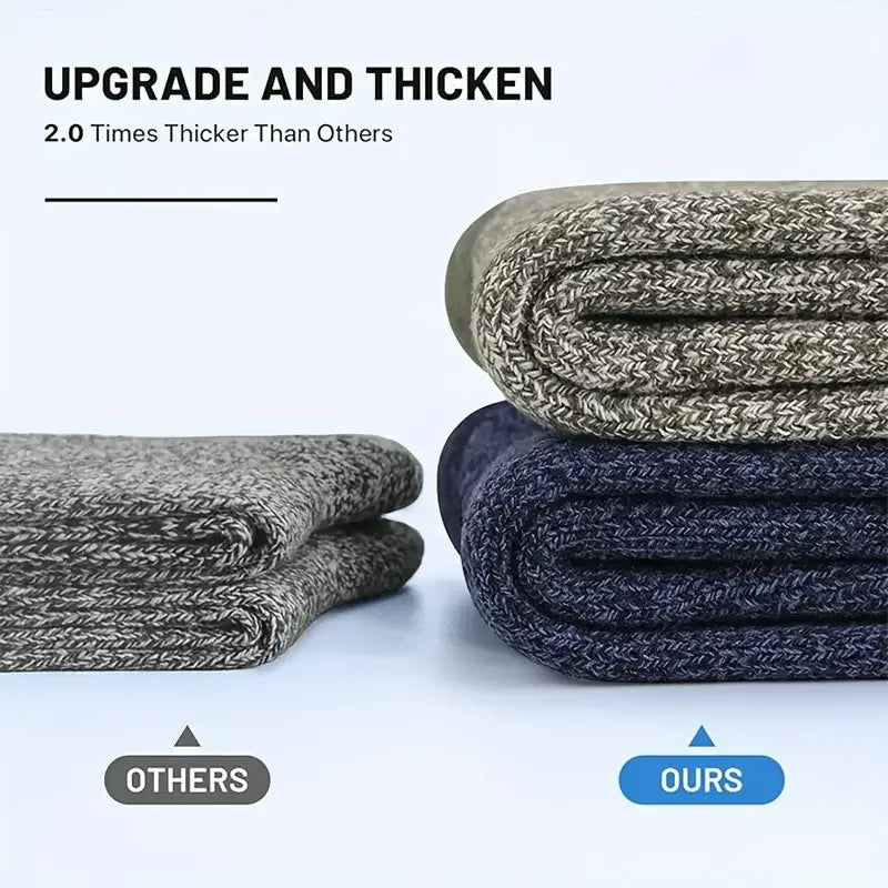 Hiking Socks Merino Wool Thick Cushioning Set of 5