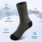 Hiking Socks Merino Wool Thick Cushioning Set of 5