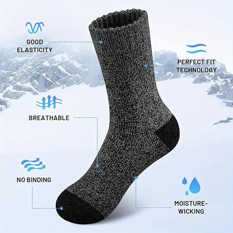 Hiking Socks Merino Wool Thick Cushioning Set of 5