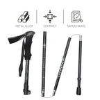 Hiking Stick Quick-Fold Alloy Steel Shock-Absorbing Grip