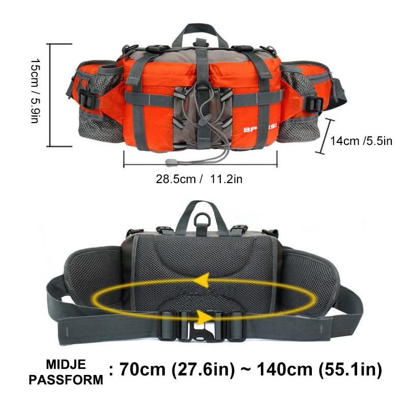 Hiking Waist Bag Water-Resistant Dual Bottle Holders