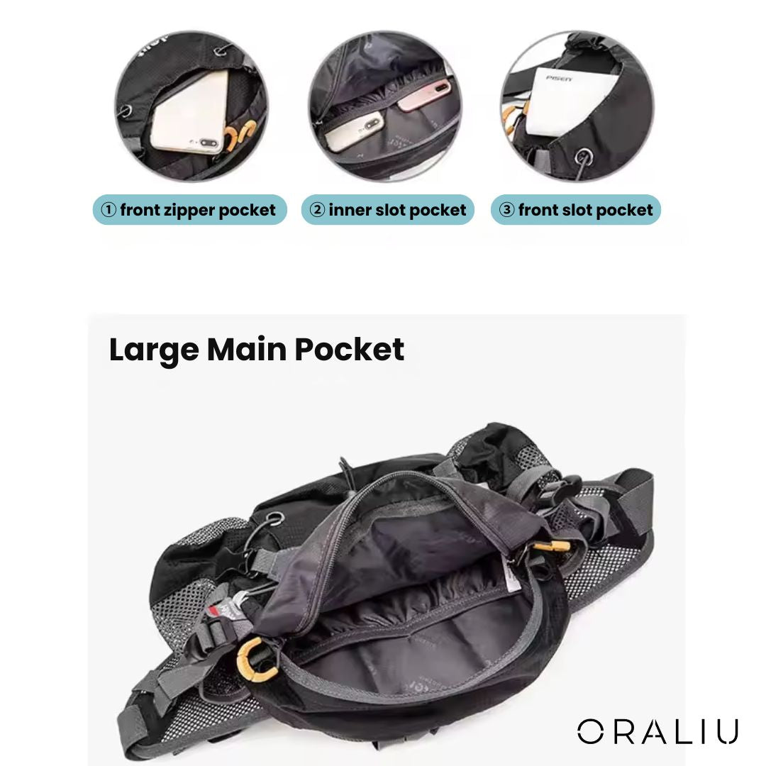 Hiking Waist Pack Waterproof 5L Padded Back