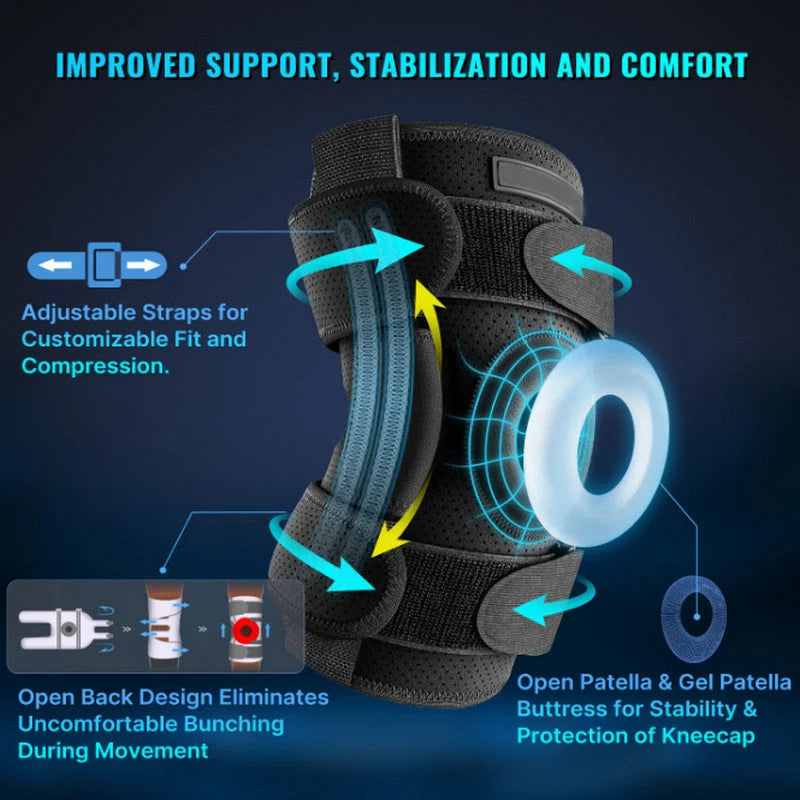 Hinged Knee Brace Removable Aluminum Hinges Gel Patella